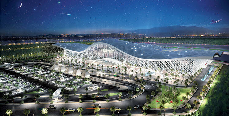 Morocco Rabat First Digitial Waving Arch Roofing Airport 