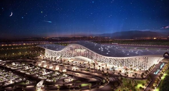 Morocco Rabat First Digitial Waving Arch Roofing Airport 